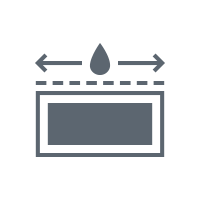 Icon using illustrated raindrop to demonstrate how sealers form a layer on top of the surface. 